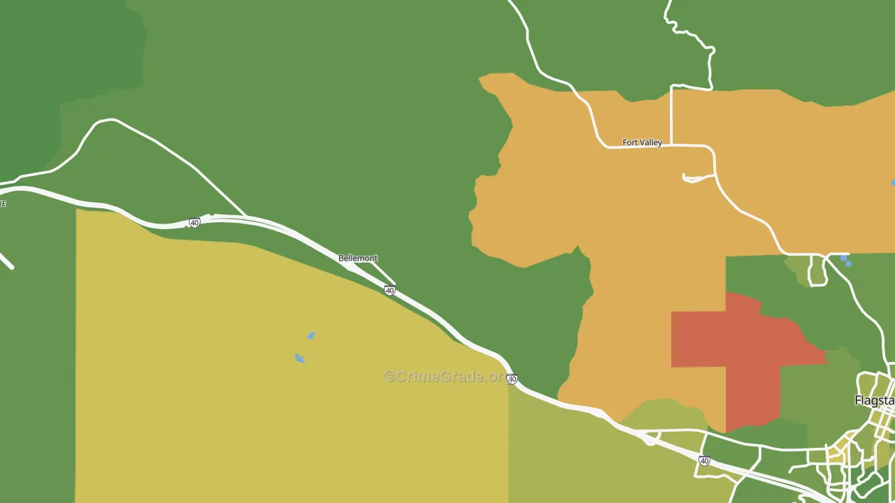 Bellemont, AZ Map of Vehicle Theft Rates