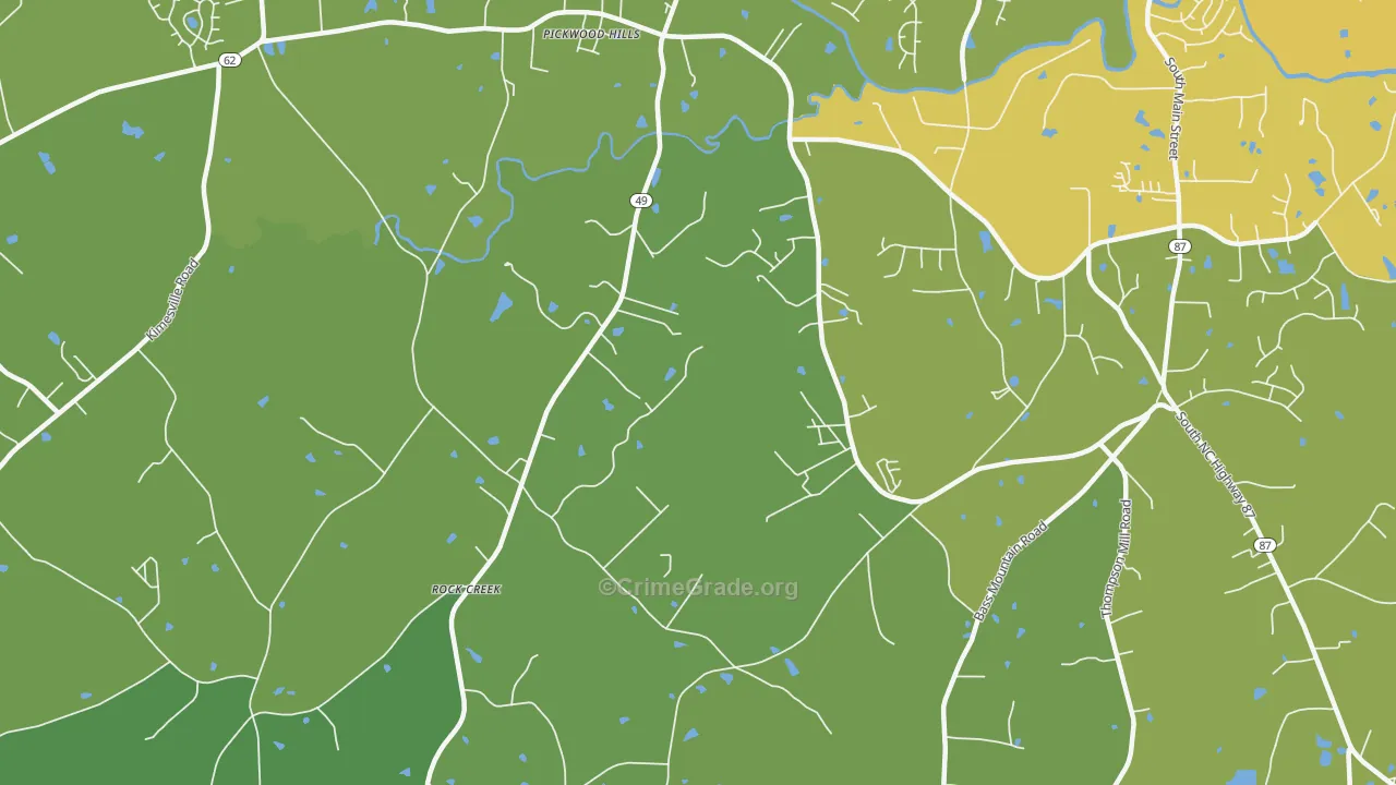 Bellemont, NC Map of Vehicle Theft Rates