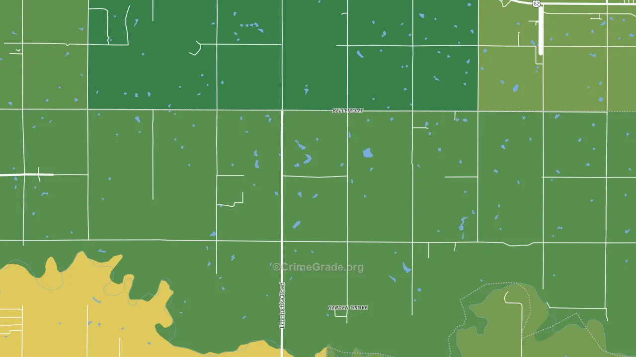 Bellemont, OK Map of Vehicle Theft Rates