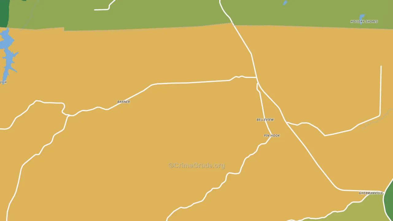 Belleview, MO Map of Vehicle Theft Rates