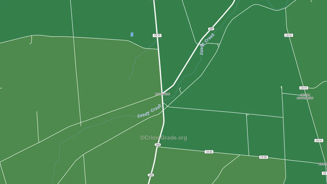 Belleville, NY Map of Vehicle Theft Rates