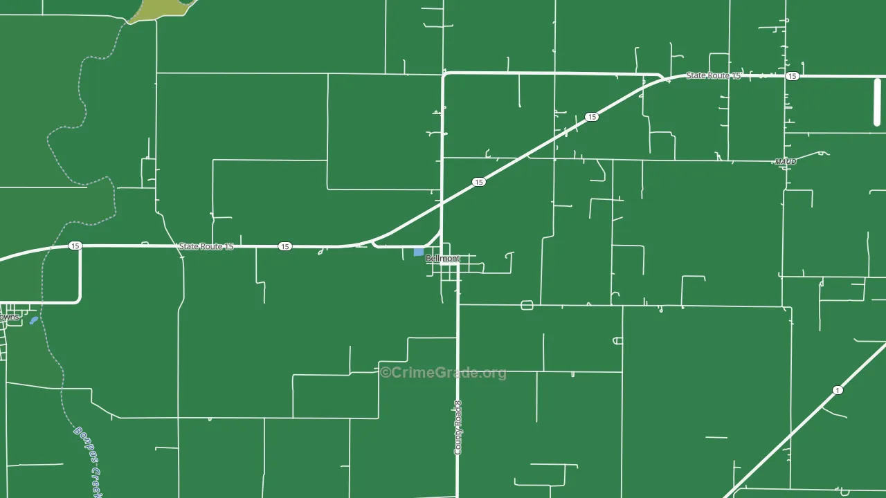 Bellmont, IL Map of Vehicle Theft Rates