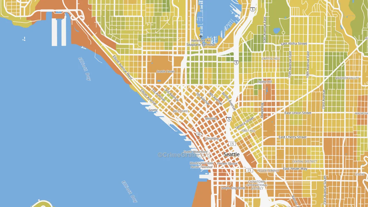 Belltown, Seattle, WA Map of Vehicle Theft Rates