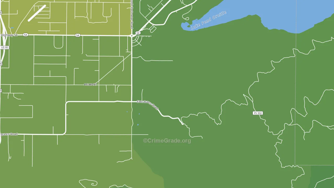 Belmont, ID Map of Vehicle Theft Rates
