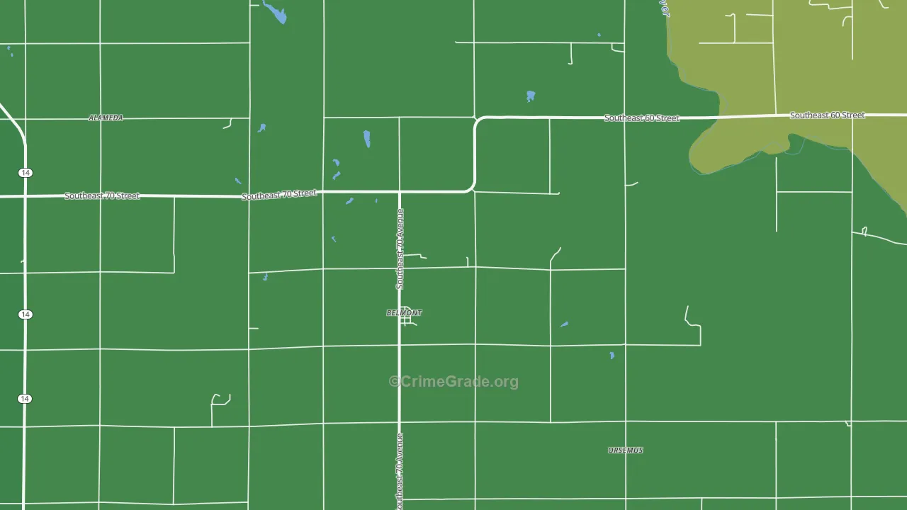 Belmont, KS Map of Vehicle Theft Rates