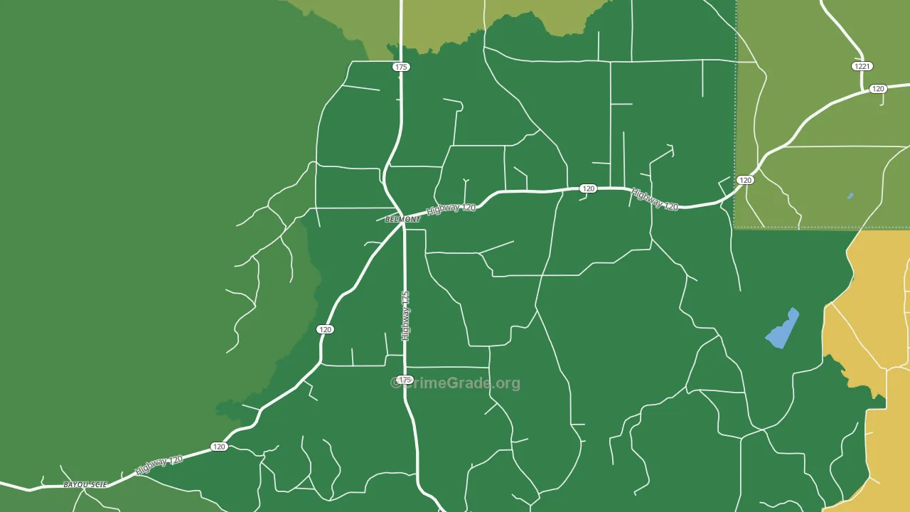 Belmont, LA Map of Vehicle Theft Rates