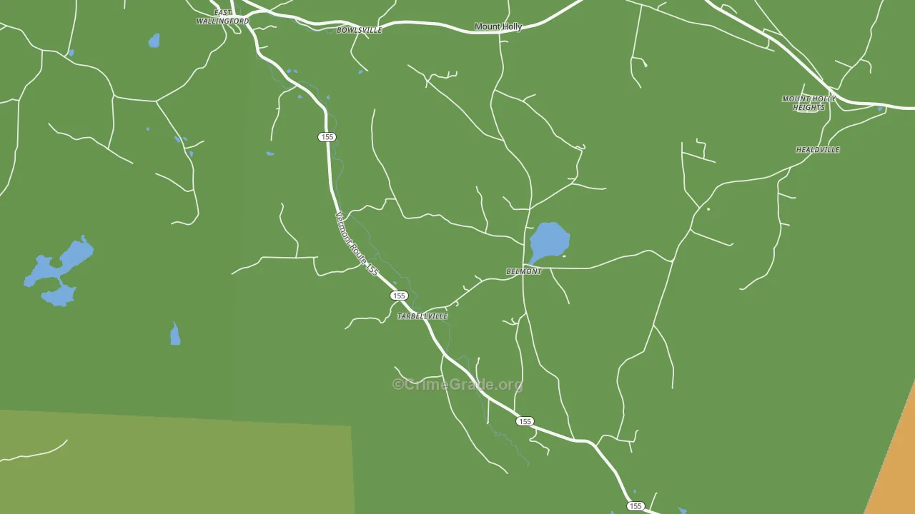 Belmont, VT Map of Vehicle Theft Rates
