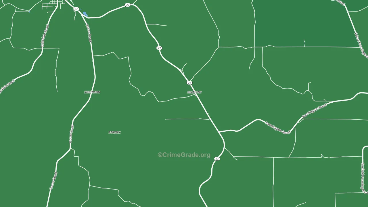 Belmont, WA Map of Vehicle Theft Rates