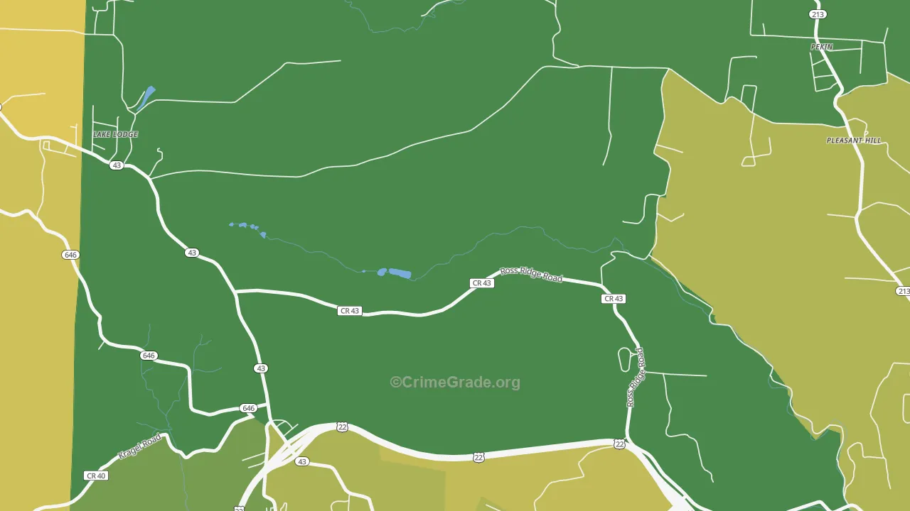 Belvedere, OH Map of Vehicle Theft Rates