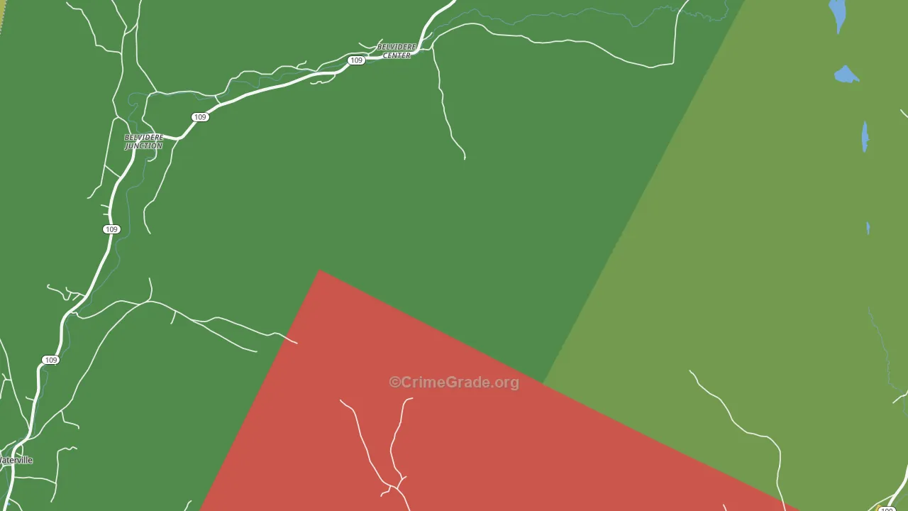 Belvidere Center, VT Map of Vehicle Theft Rates