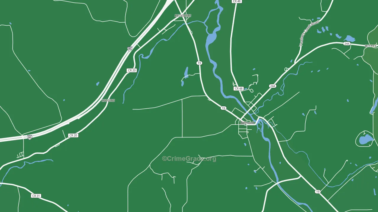 Belvidere, NY Map of Vehicle Theft Rates