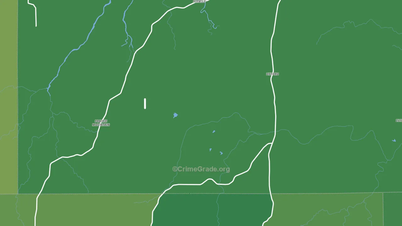 Bend, TX Map of Vehicle Theft Rates