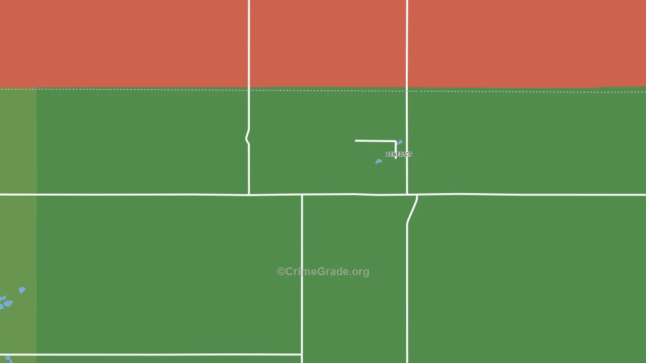 Benedict, ND Map of Vehicle Theft Rates
