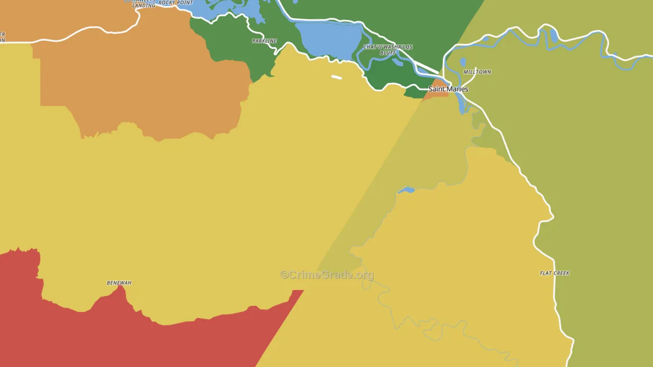 Benewah County, ID Map of Vehicle Theft Rates