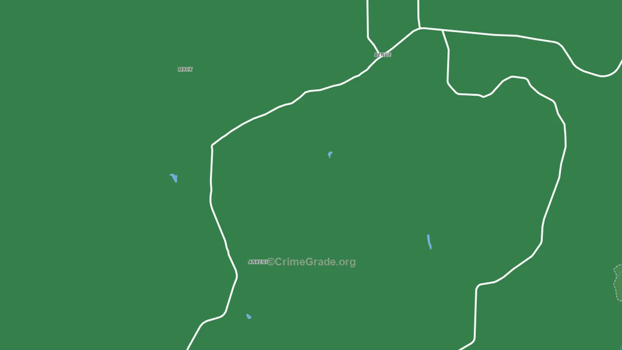 Benge, WA Map of Vehicle Theft Rates