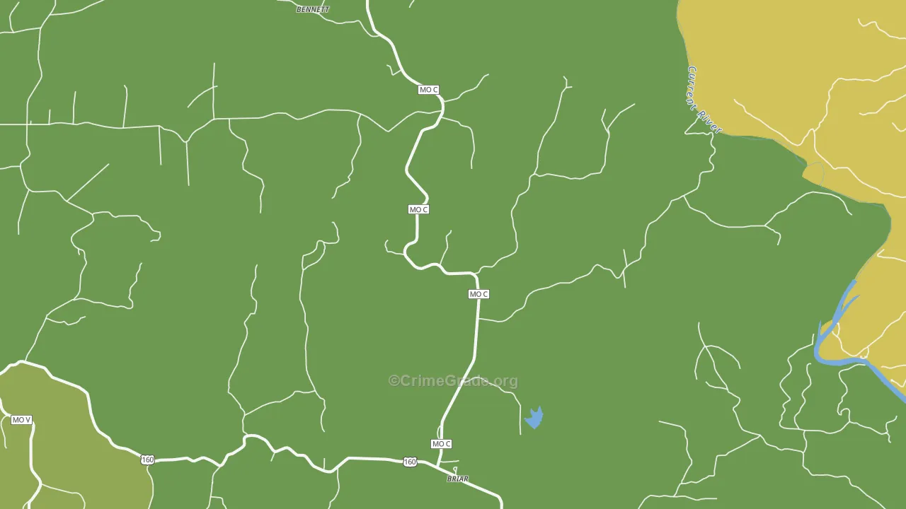 Bennett, MO Map of Vehicle Theft Rates