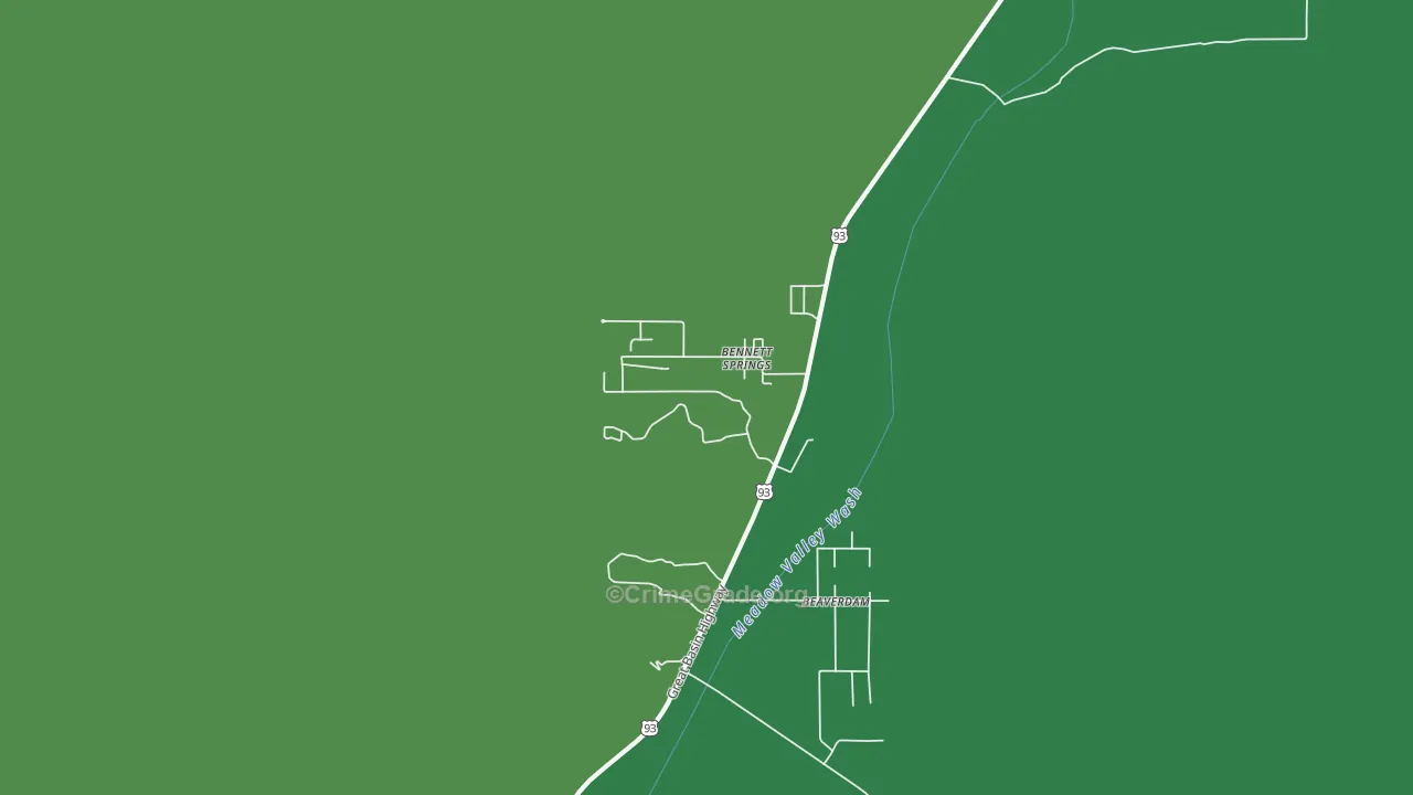 Bennett Springs, NV Map of Vehicle Theft Rates