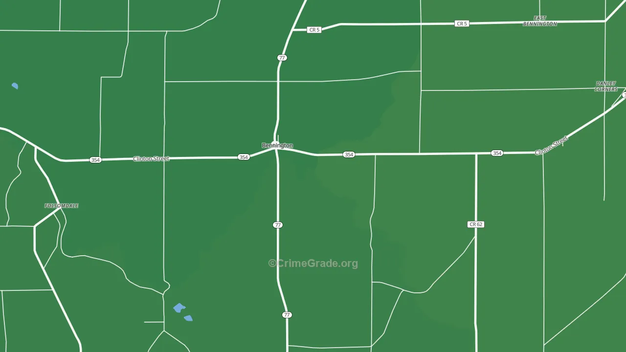 Bennington, NY Map of Vehicle Theft Rates