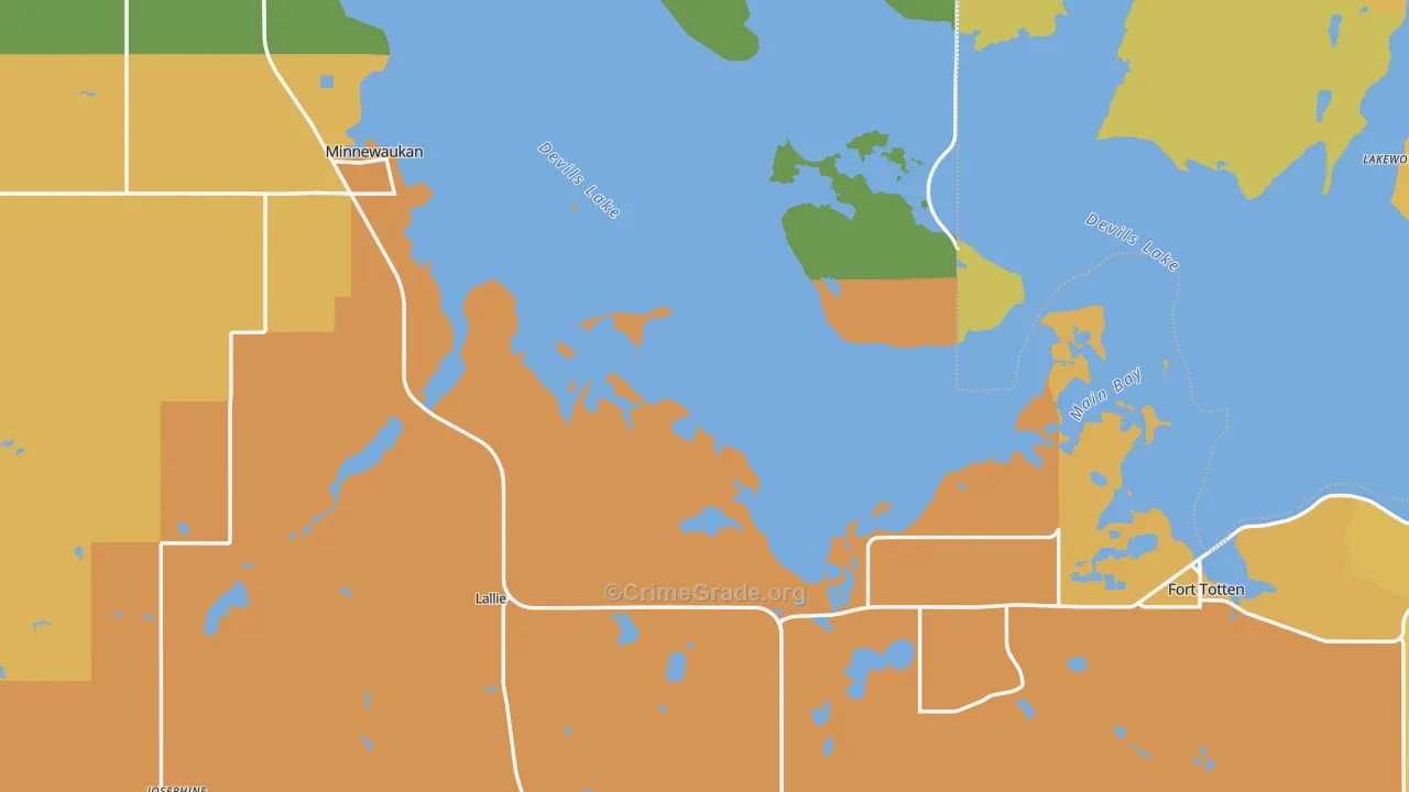 Benson County, ND Map of Vehicle Theft Rates