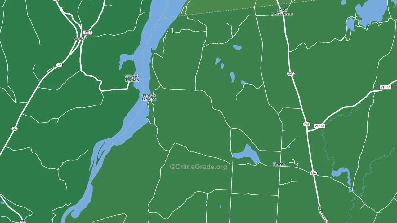 Benson Landing, VT Map of Vehicle Theft Rates