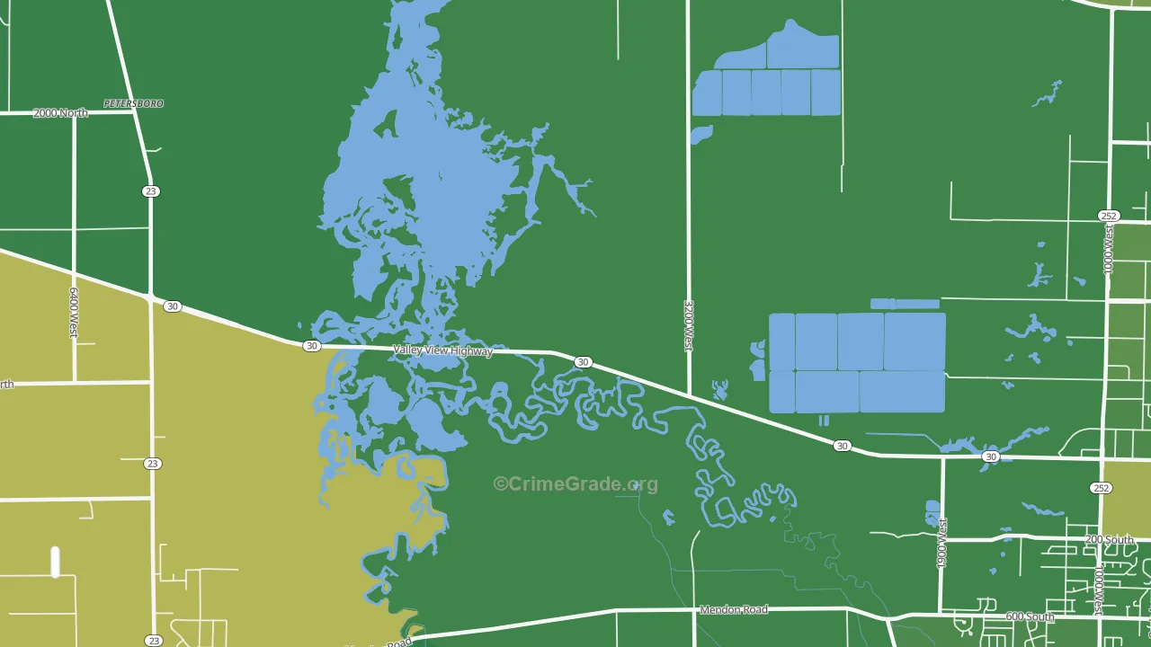 Benson, UT Map of Vehicle Theft Rates