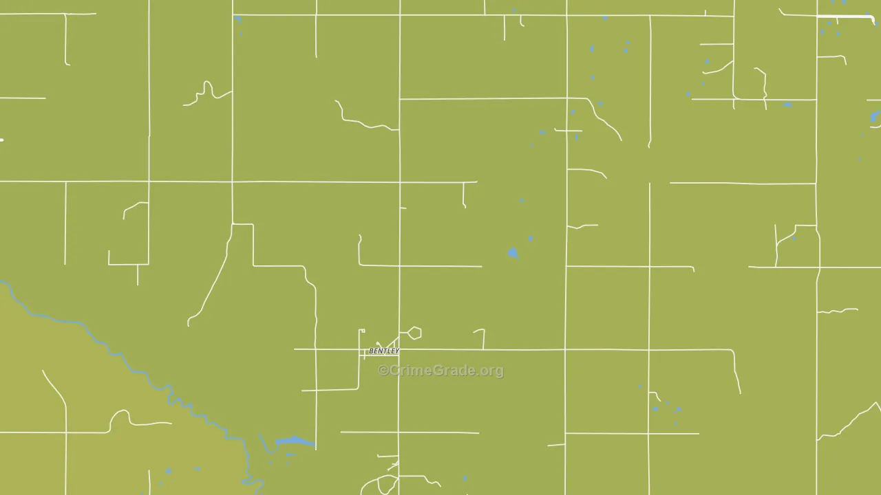 Bentley, OK Map of Vehicle Theft Rates
