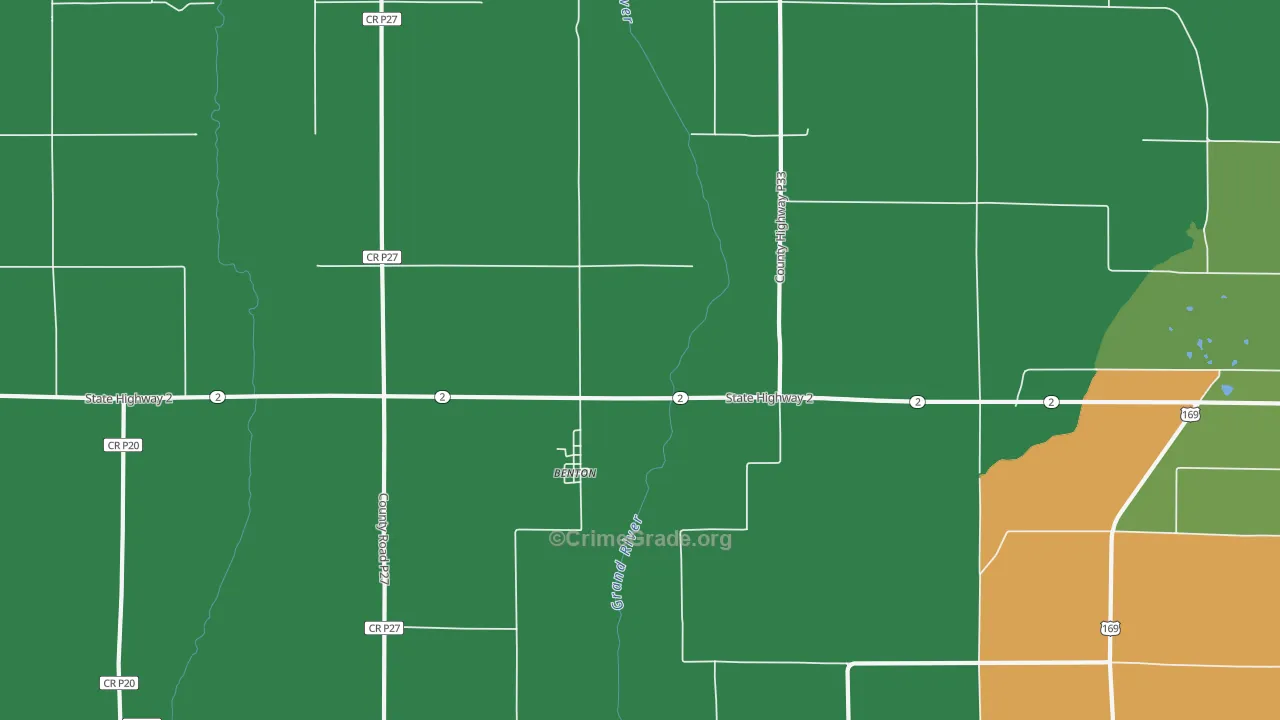 Benton, IA Map of Vehicle Theft Rates