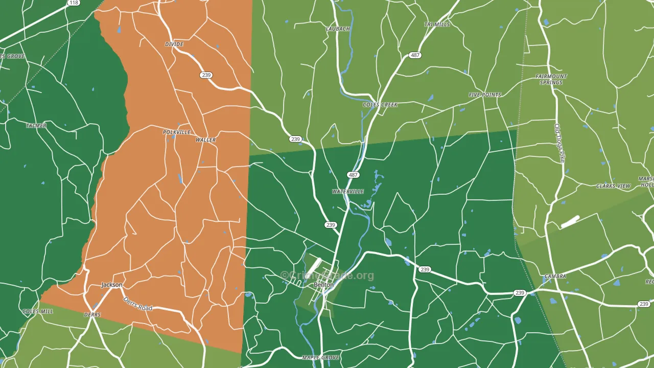 Benton, PA Map of Vehicle Theft Rates