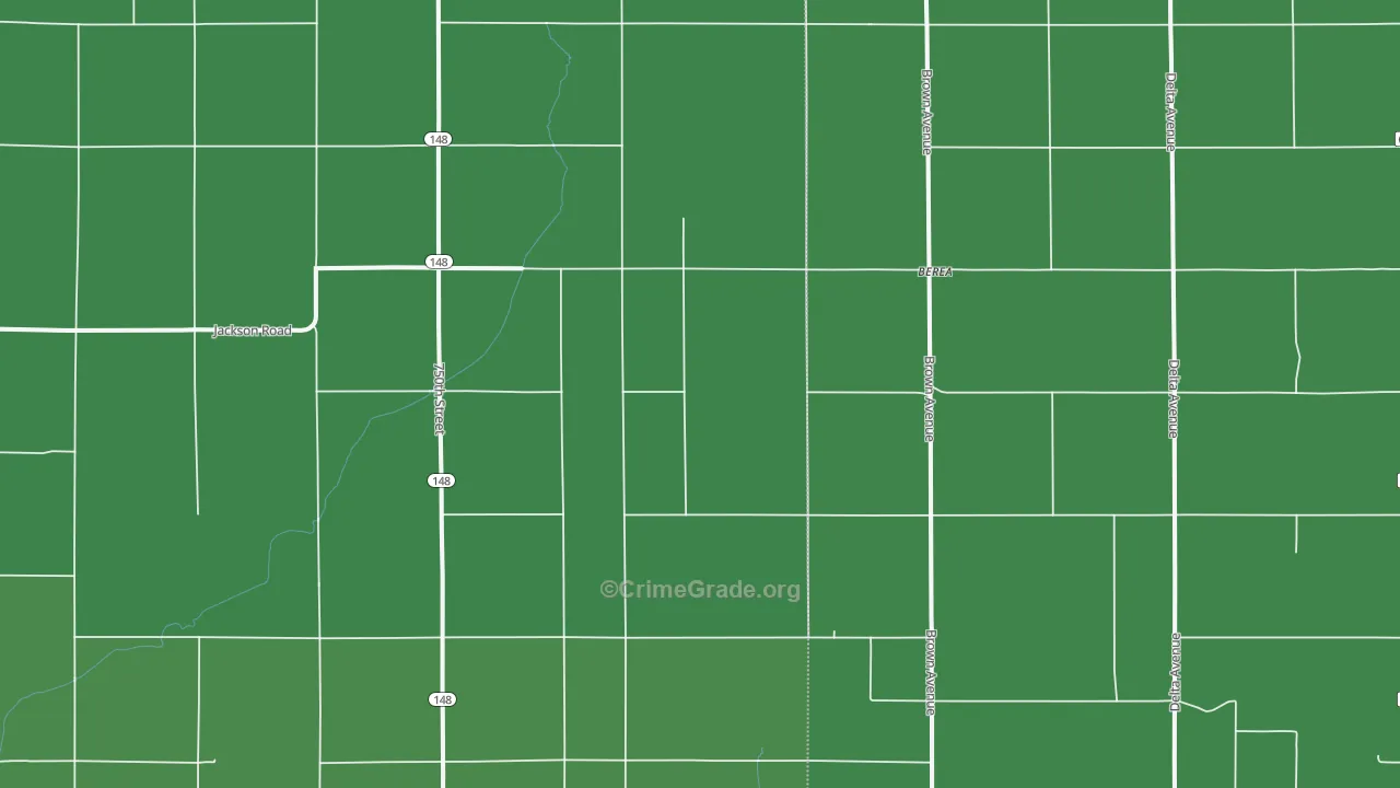 Berea, IA Map of Vehicle Theft Rates
