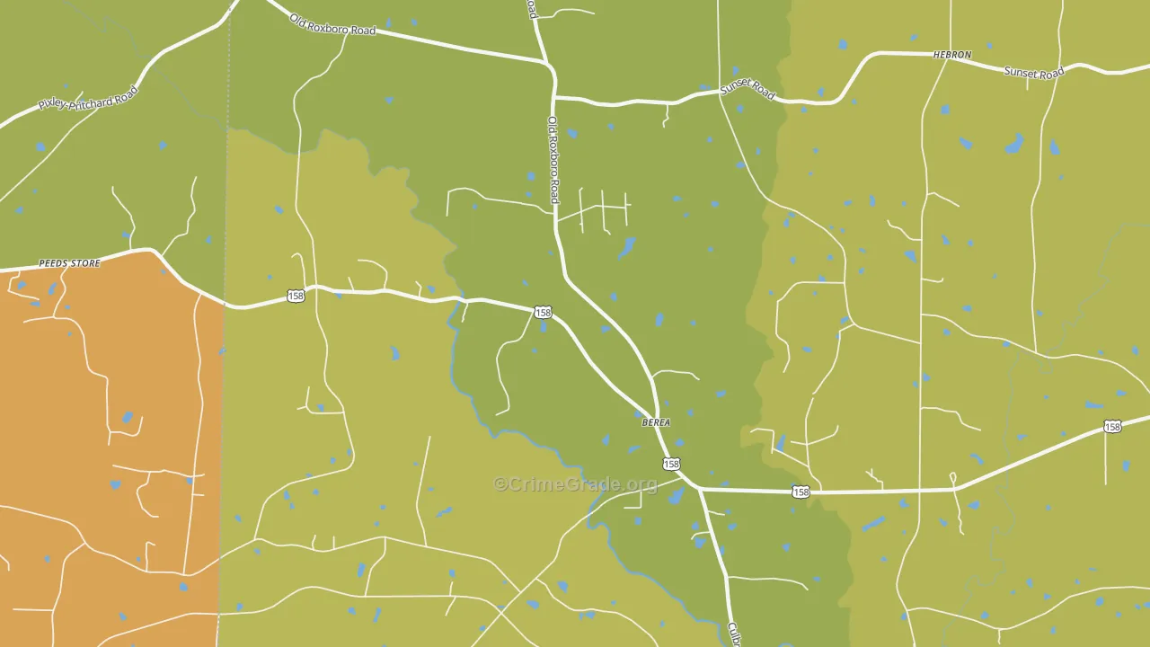Berea, NC Map of Vehicle Theft Rates