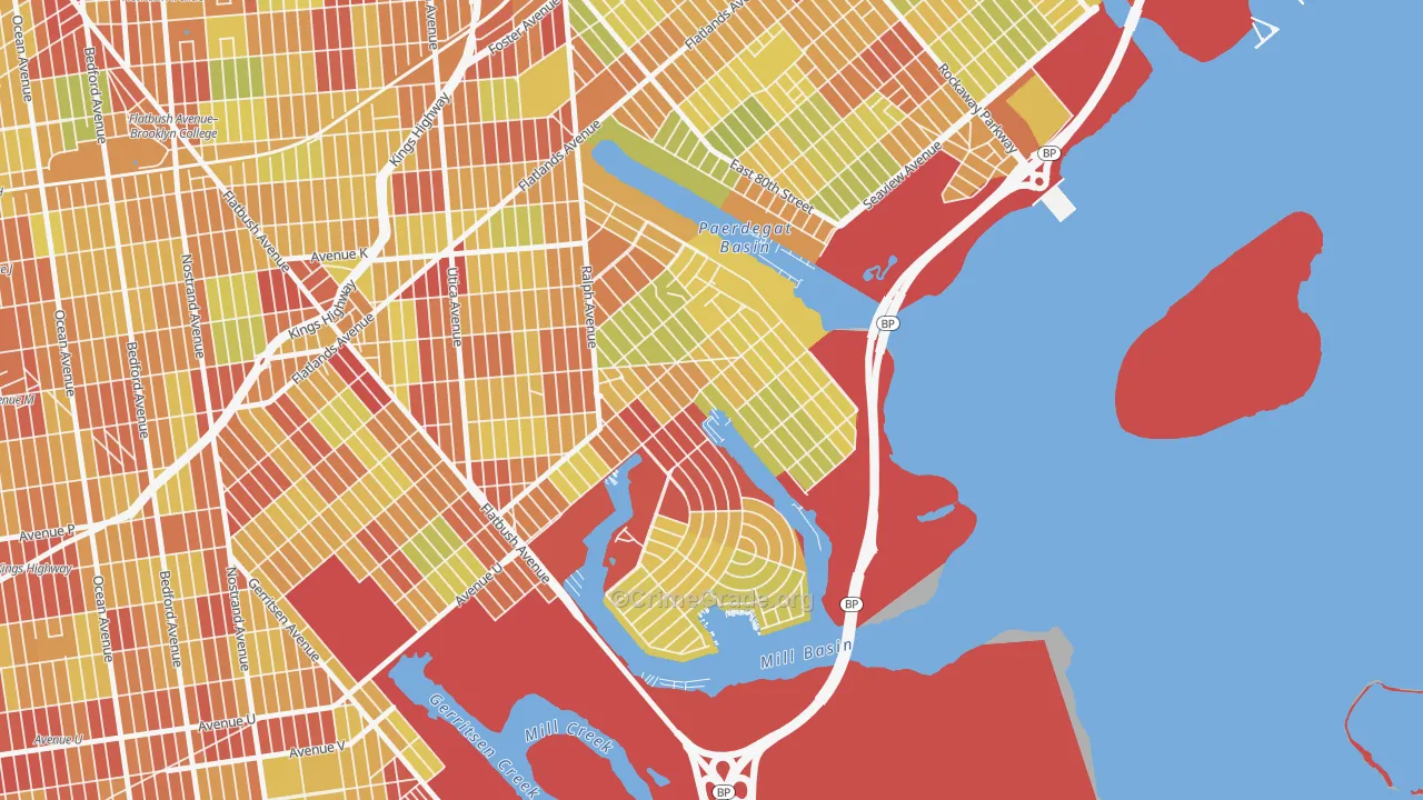 Bergen Beach, Brooklyn, NY Map of Vehicle Theft Rates