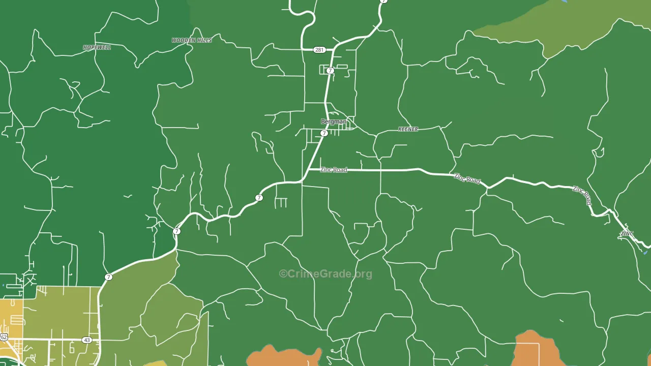 Bergman, AR Map of Vehicle Theft Rates