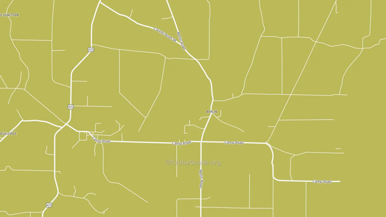 Berlin, AR Map of Vehicle Theft Rates