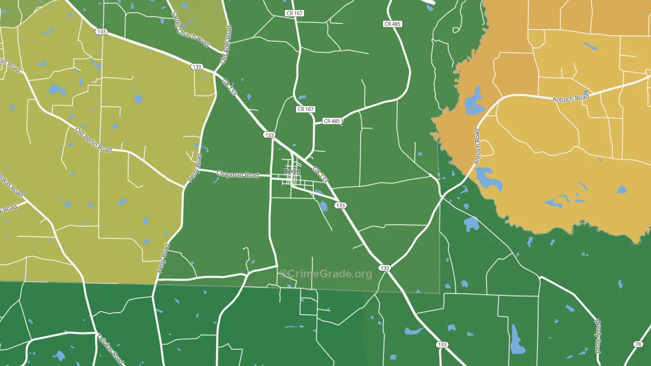 Berlin, GA Map of Vehicle Theft Rates