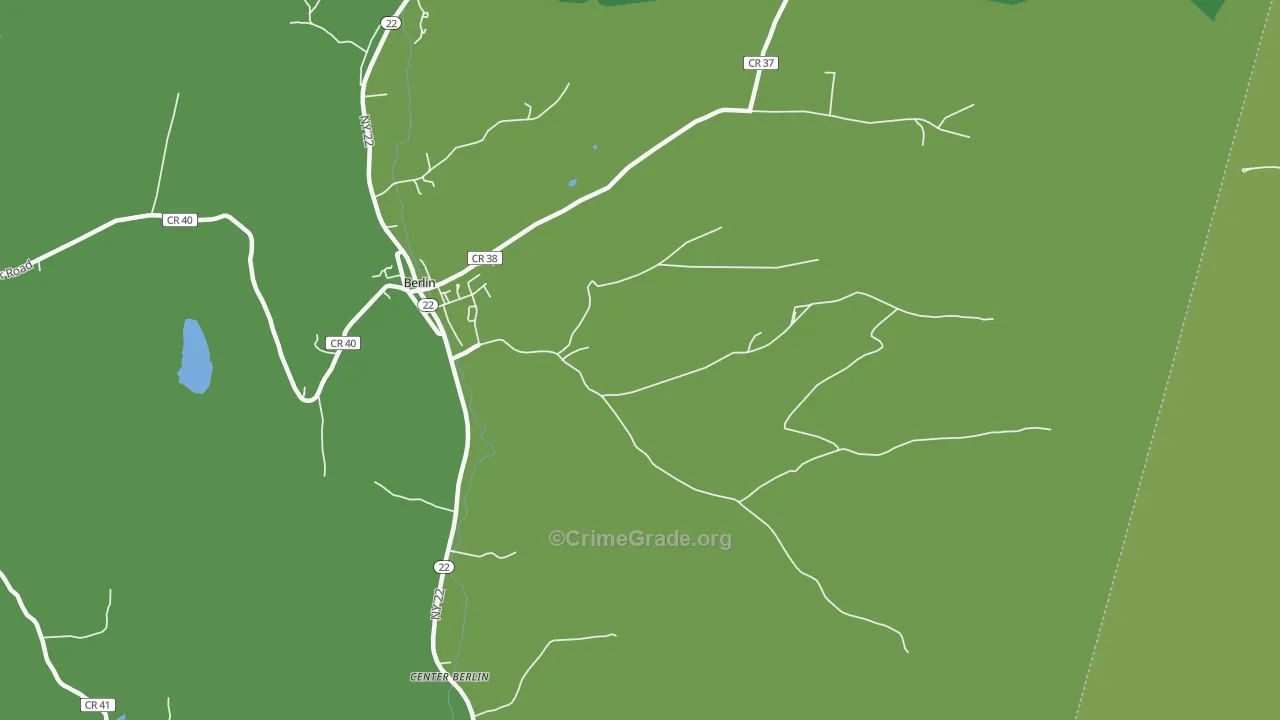 Berlin, NY Map of Vehicle Theft Rates