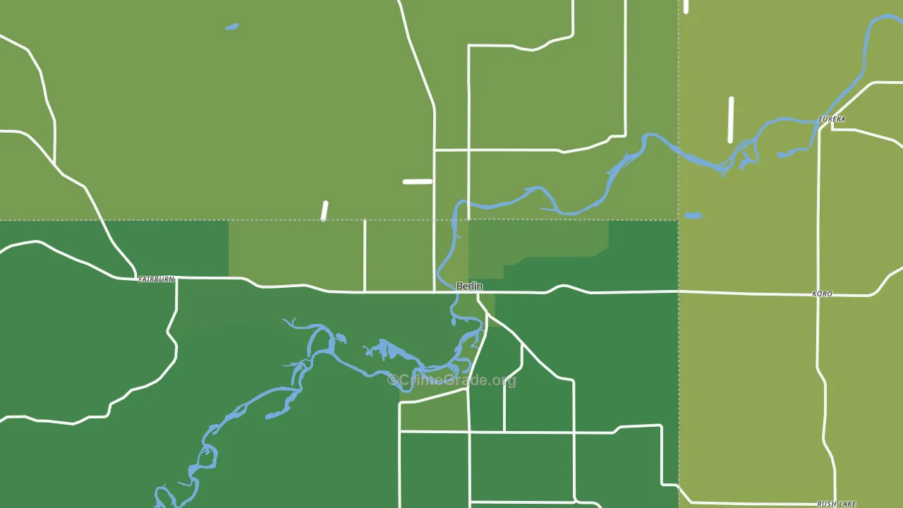 Berlin, WI Map of Vehicle Theft Rates