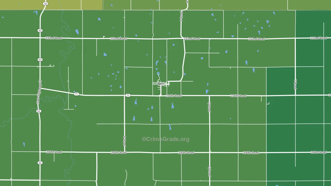 Bern, KS Map of Vehicle Theft Rates