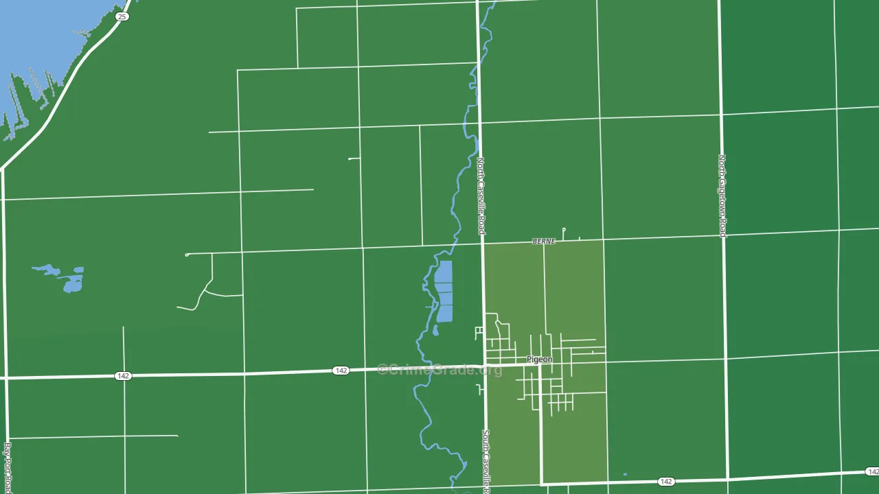 Berne, MI Map of Vehicle Theft Rates