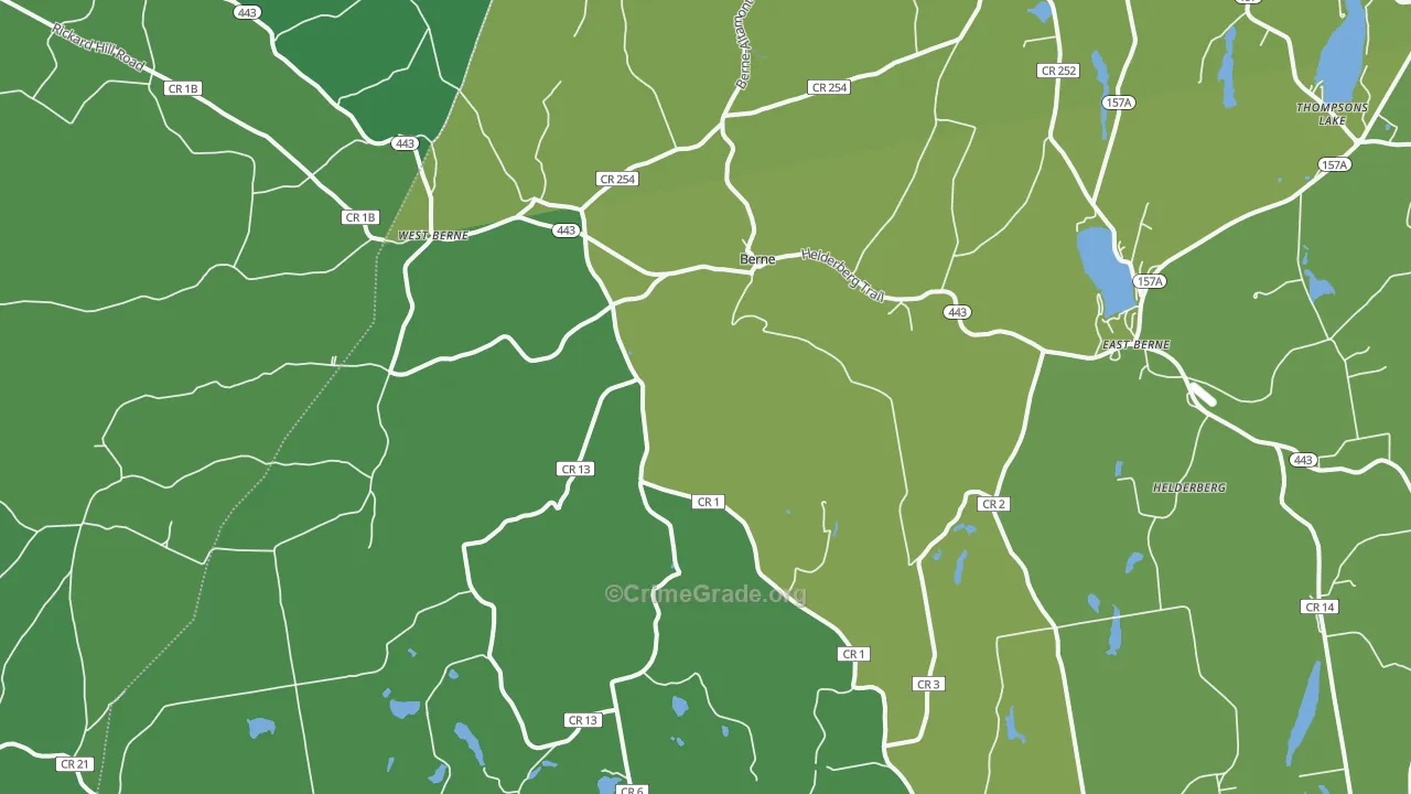 Berne, NY Map of Vehicle Theft Rates