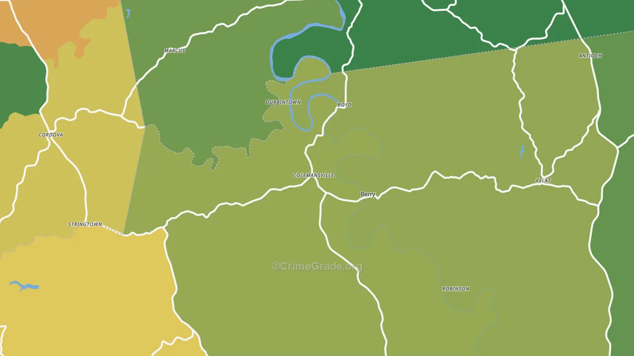 Berry, KY Map of Vehicle Theft Rates