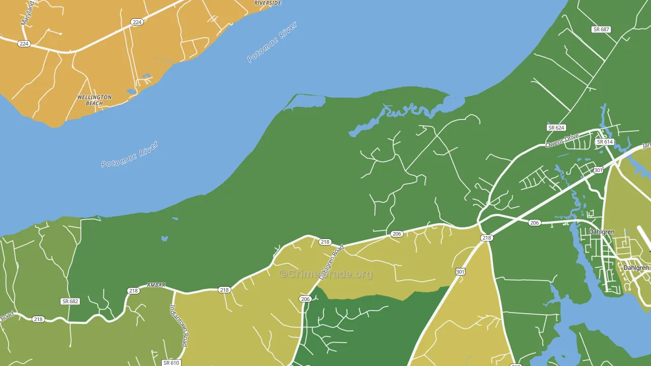 Berthaville, VA Map of Vehicle Theft Rates