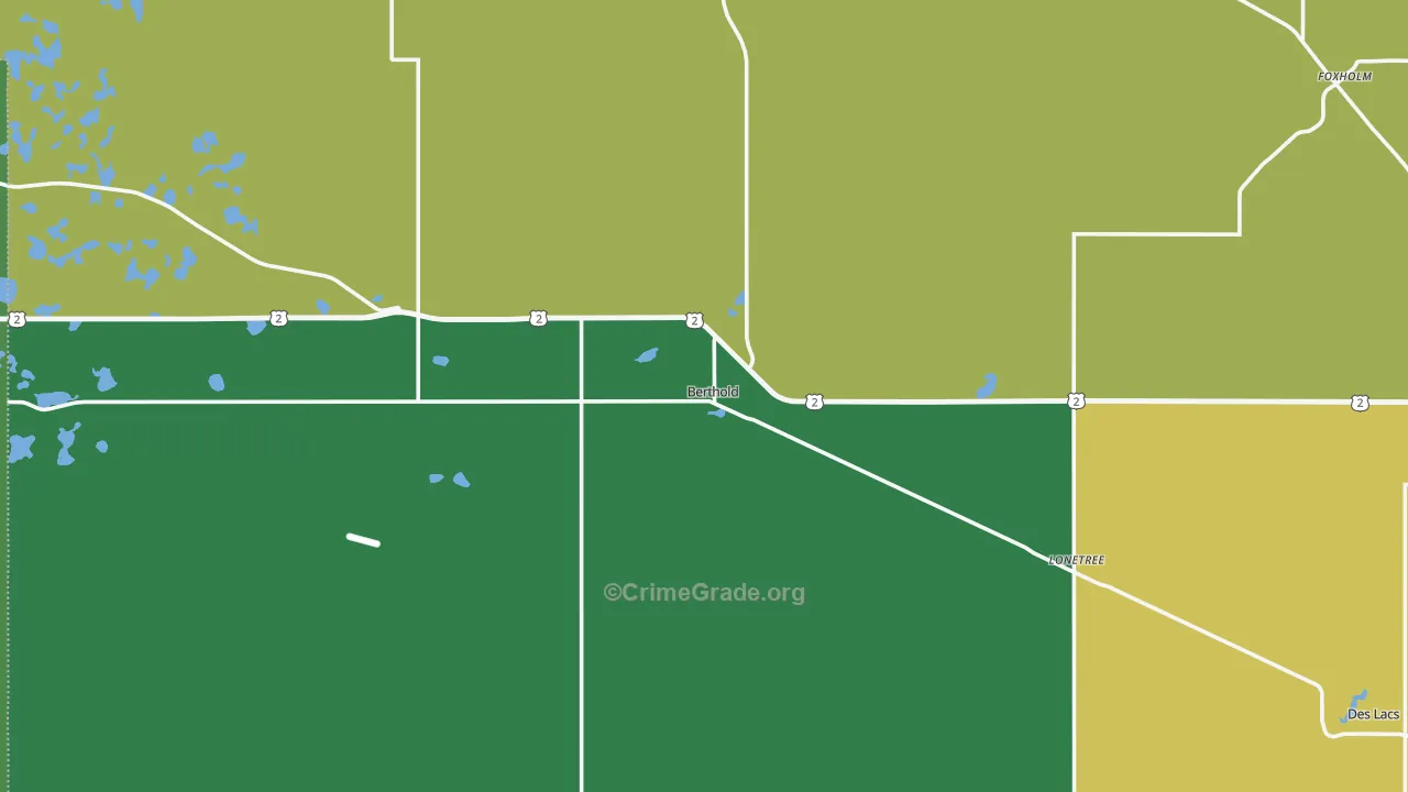 Berthold, ND Map of Vehicle Theft Rates