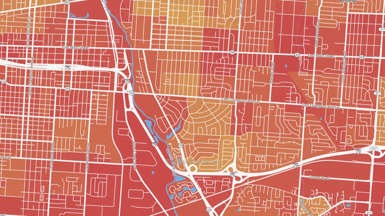 Berwick, Columbus, OH Map of Vehicle Theft Rates