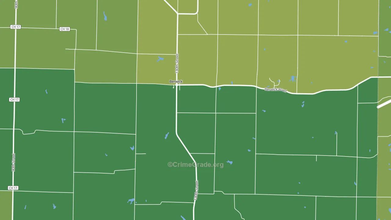 Berwick, IL Map of Vehicle Theft Rates