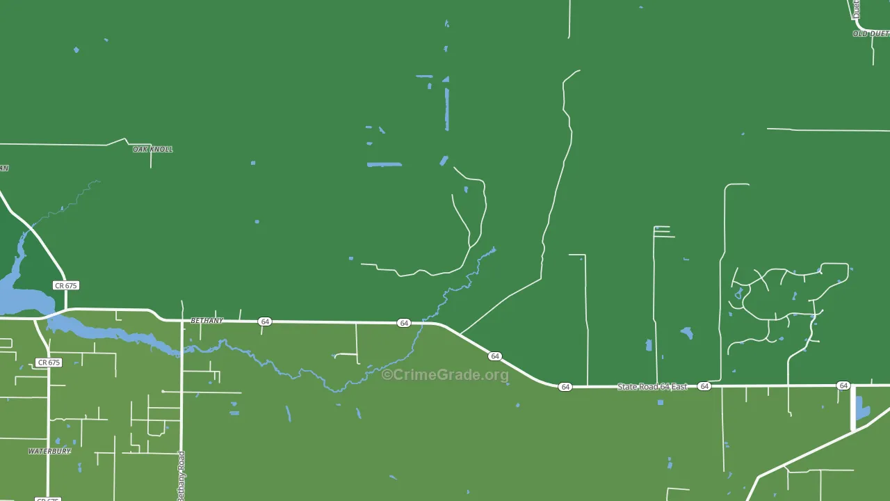 Bethany, FL Map of Vehicle Theft Rates