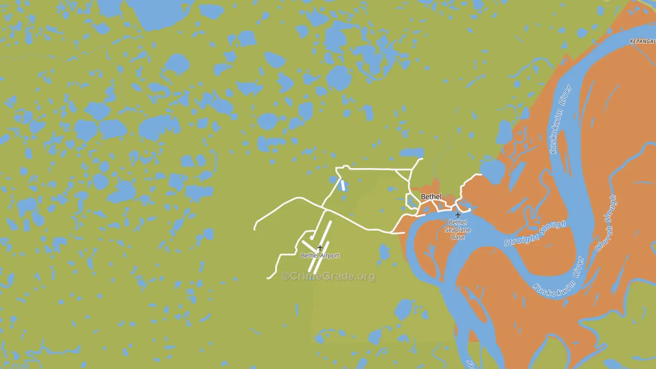 Bethel, AK Map of Vehicle Theft Rates