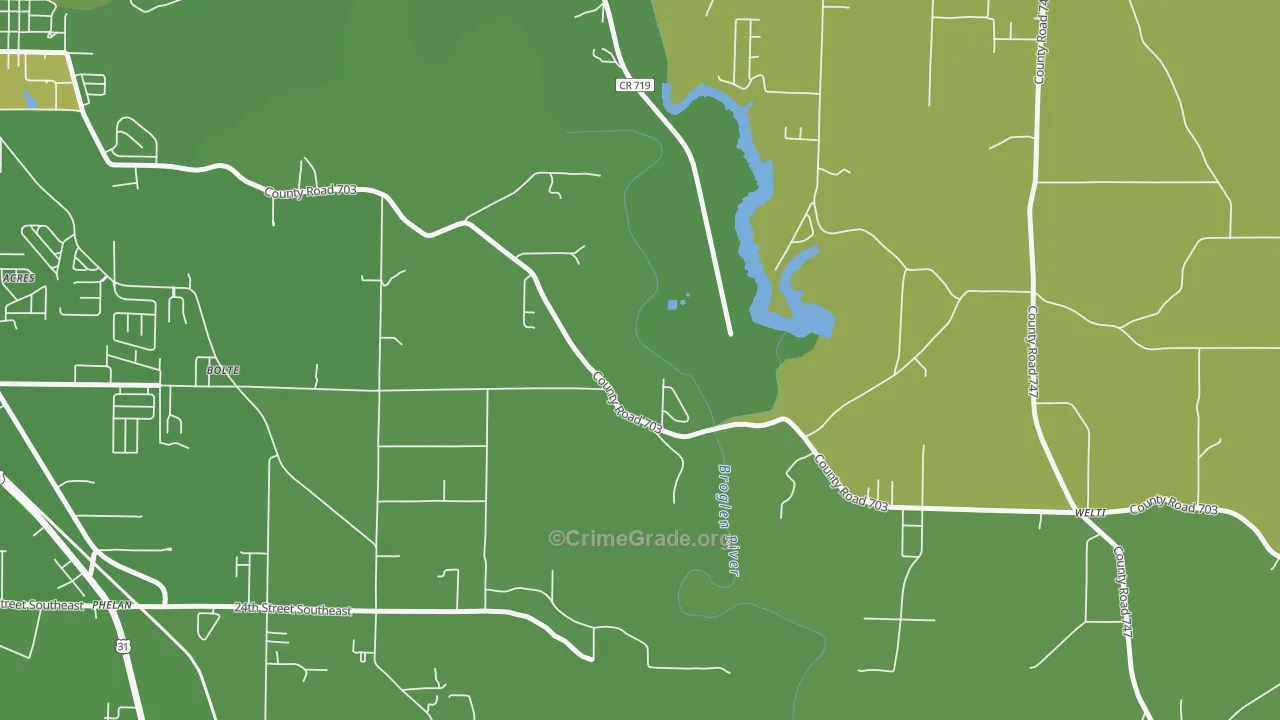Bethel, AL Map of Vehicle Theft Rates