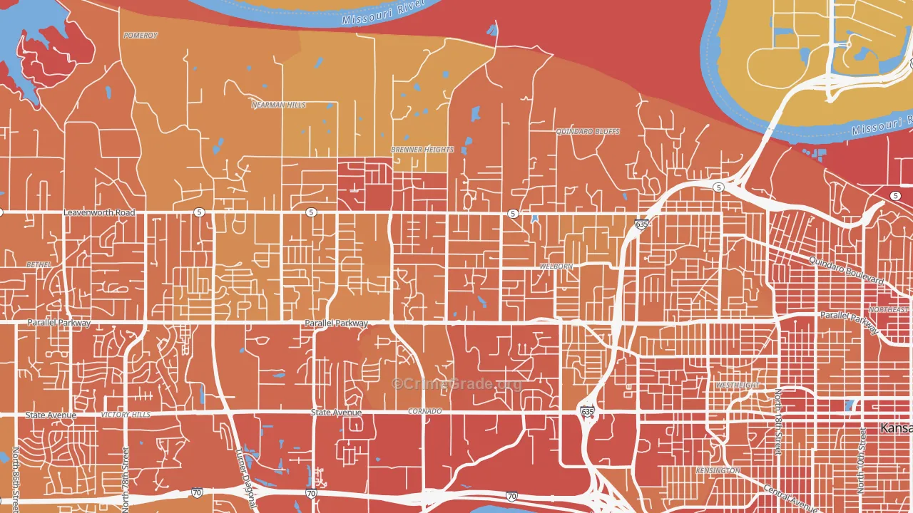 Bethel Welborn, Kansas City, KS Map of Vehicle Theft Rates