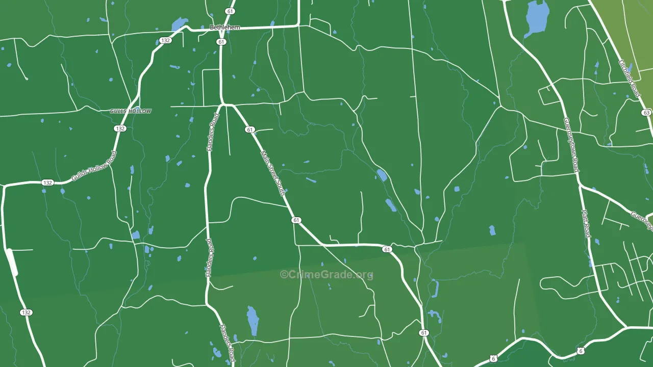 Bethlehem Village, CT Map of Vehicle Theft Rates