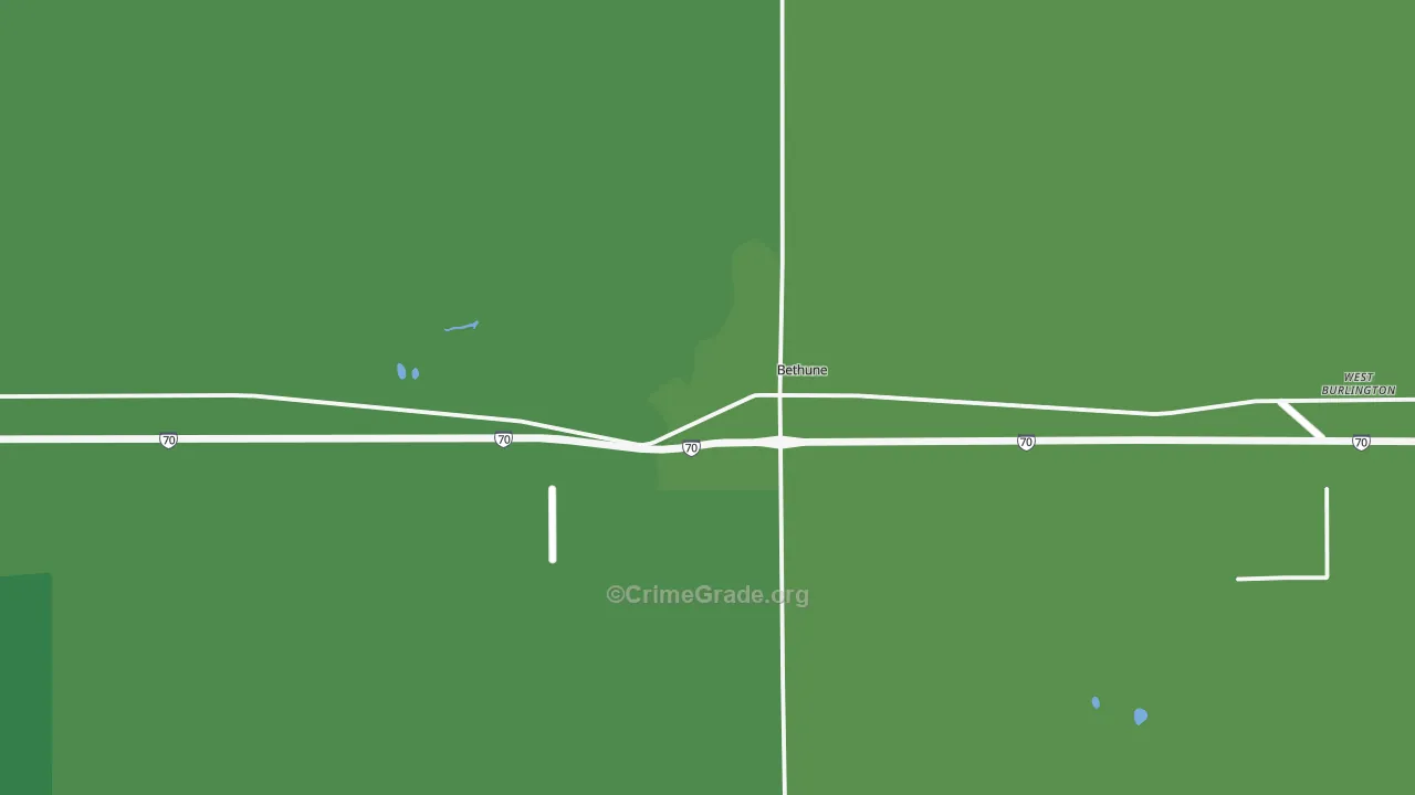 Bethune, CO Map of Vehicle Theft Rates